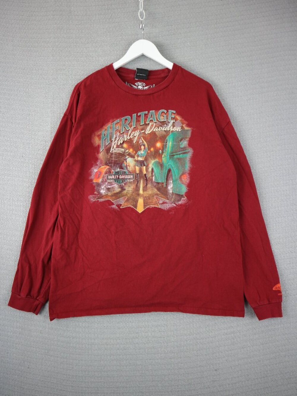 Heritage Harley Davidson Red Longsleeve Pin-up Model XXL